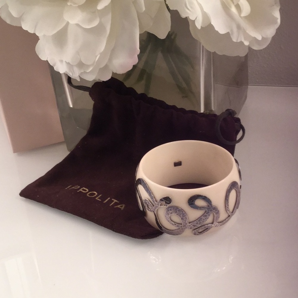 Ippolita Bangle Bracelet Ivory Silver Authentic